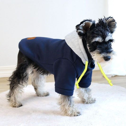Pet Clothing Clothes Simple Hooded Pullover Contrast Color