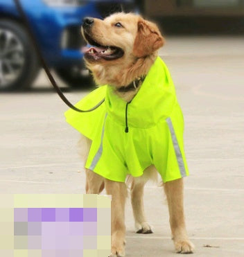 Spring and Summer Dog Raincoat - Waterproof PU Cape with Reflective Features for Large Dogs