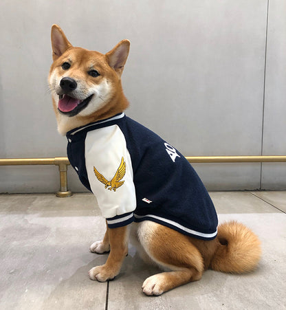 Korea University Pet Cotton Baseball Jacket – Warm Winter Dog Clothes