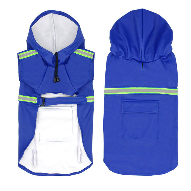 Waterproof Reflective Dog Raincoat – Lightweight Pet Rain Jacket with Hood for Small to Large Dogs