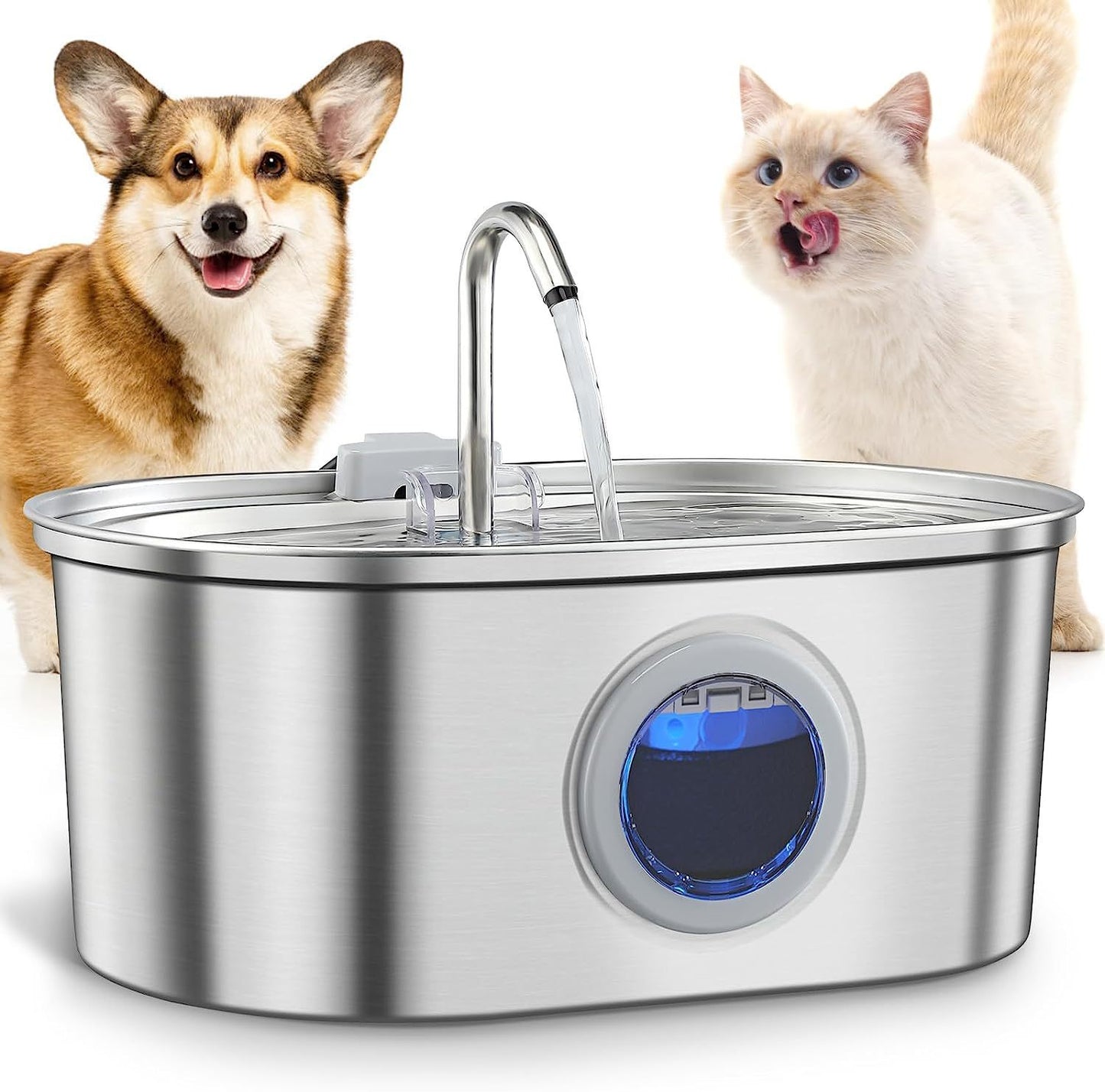 Stainless Steel Pet Water Dispenser – Automatic Non-Spill Drinking Feeder for Dogs & Cats