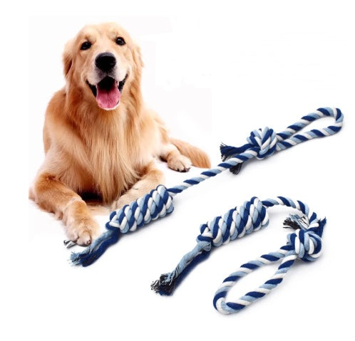 Molar Teeth Cleaning Rope Toy for Dogs - Durable Dental Chew Toy for Plaque & Tartar Removal