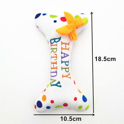Cute Dog Birthday Cake Plush Toy - Adorable Plush Cake Toy for Dog Birthday Celebrations