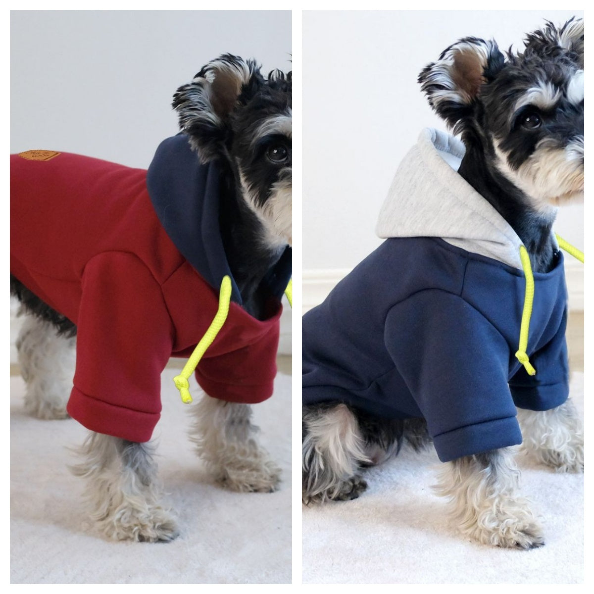 Pet Clothing Clothes Simple Hooded Pullover Contrast Color