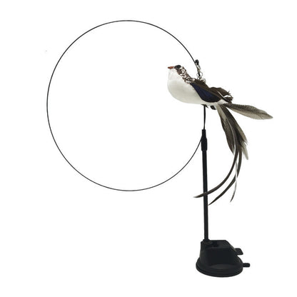Steel Wire Feather Cat Teaser Toy – Long Rod Interactive Funny Wand for Cats