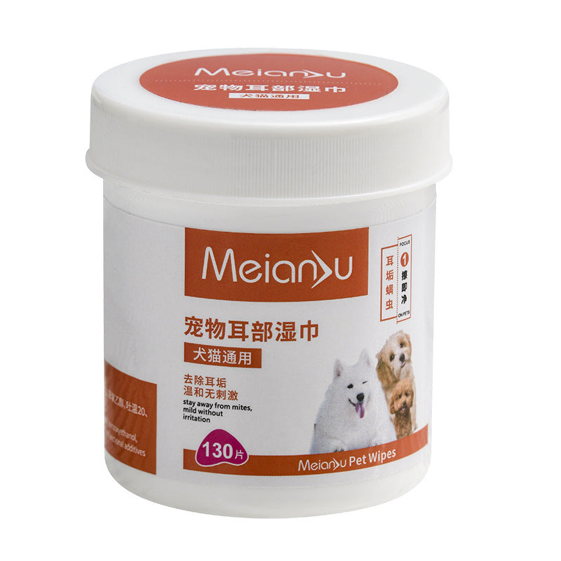 Pet Ear & Eye Cleaning Wipes – Gentle Tear Stain Remover for Dogs & Cats