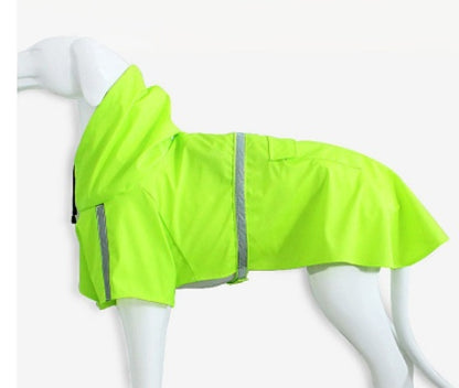 Spring and Summer Dog Raincoat - Waterproof PU Cape with Reflective Features for Large Dogs