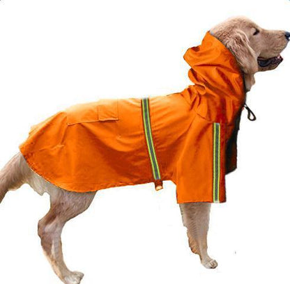 Spring and Summer Dog Raincoat - Waterproof PU Cape with Reflective Features for Large Dogs