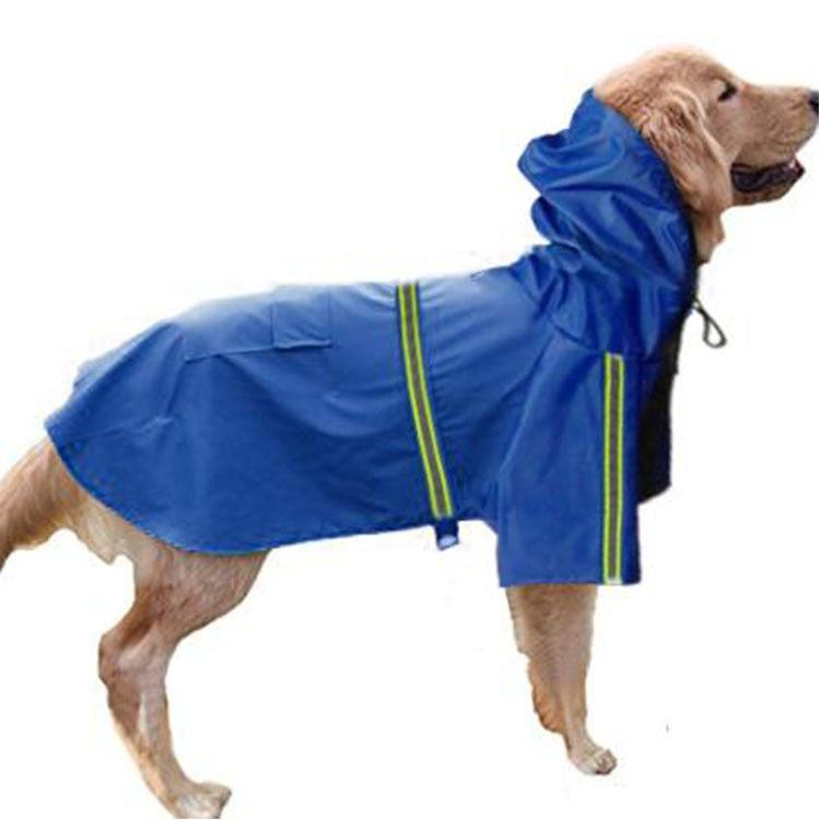 Spring and Summer Dog Raincoat - Waterproof PU Cape with Reflective Features for Large Dogs