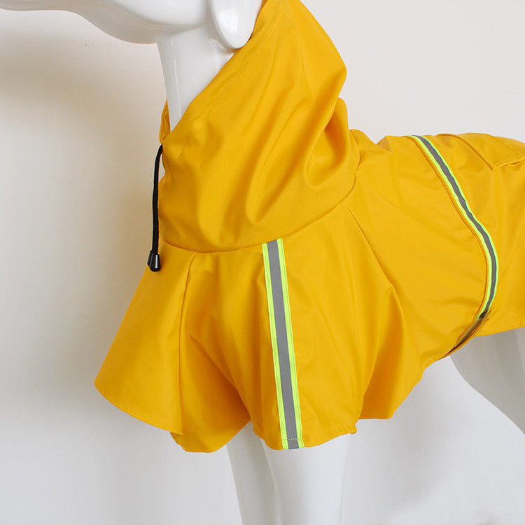 Spring and Summer Dog Raincoat - Waterproof PU Cape with Reflective Features for Large Dogs