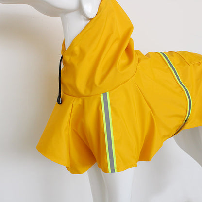 Spring and Summer Dog Raincoat - Waterproof PU Cape with Reflective Features for Large Dogs
