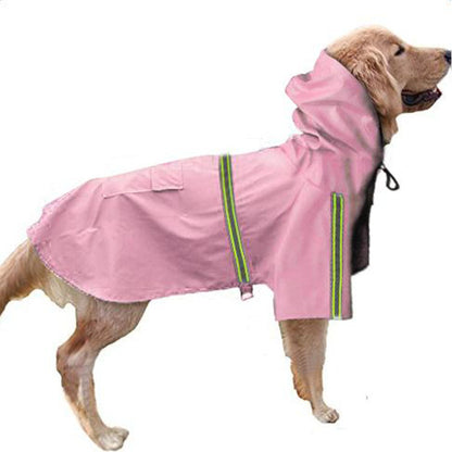 Spring and Summer Dog Raincoat - Waterproof PU Cape with Reflective Features for Large Dogs