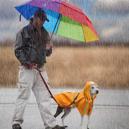 Spring and Summer Dog Raincoat - Waterproof PU Cape with Reflective Features for Large Dogs