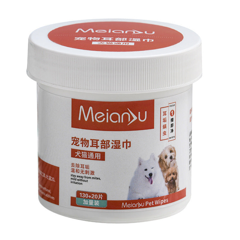 Pet Ear & Eye Cleaning Wipes – Gentle Tear Stain Remover for Dogs & Cats