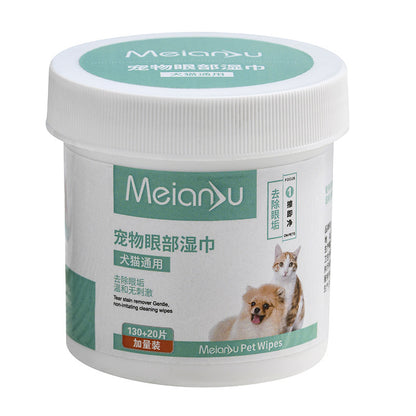Pet Ear & Eye Cleaning Wipes – Gentle Tear Stain Remover for Dogs & Cats