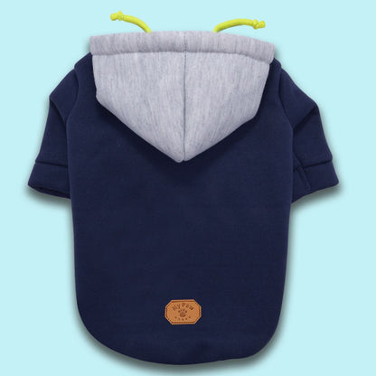 Pet Clothing Clothes Simple Hooded Pullover Contrast Color