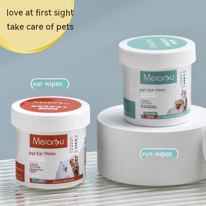 Pet Ear & Eye Cleaning Wipes – Gentle Tear Stain Remover for Dogs & Cats