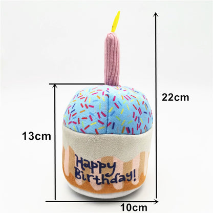 Cute Dog Birthday Cake Plush Toy - Adorable Plush Cake Toy for Dog Birthday Celebrations