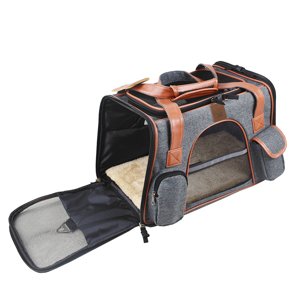Dog Travel Car Seat Carrier – Portable Pet Carrier with Safety Belt for Small & Medium Dogs