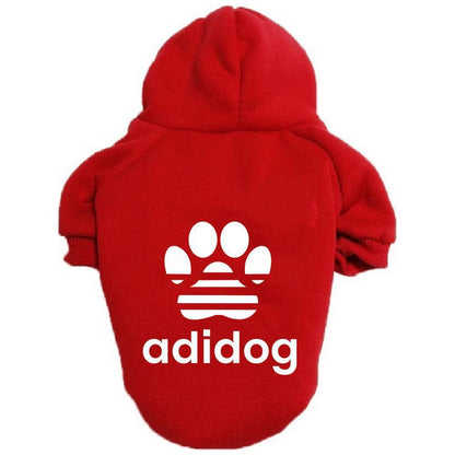 Adidog Hoodie for Dogs - Comfortable Pet Sweatshirt with Paw Print Design