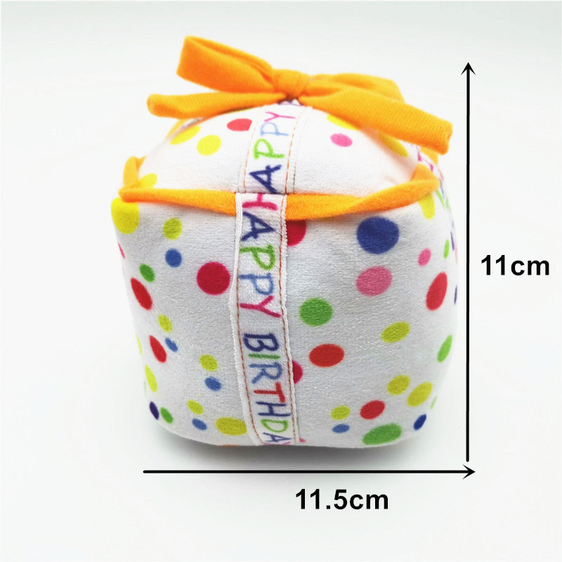 Cute Dog Birthday Cake Plush Toy - Adorable Plush Cake Toy for Dog Birthday Celebrations