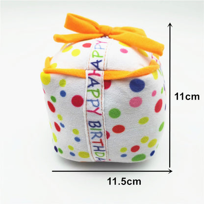 Cute Dog Birthday Cake Plush Toy - Adorable Plush Cake Toy for Dog Birthday Celebrations