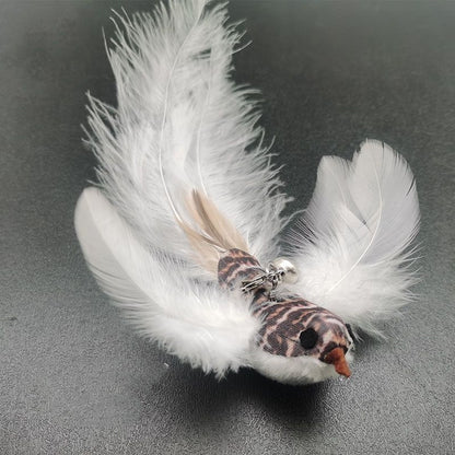 Steel Wire Feather Cat Teaser Toy – Long Rod Interactive Funny Wand for Cats