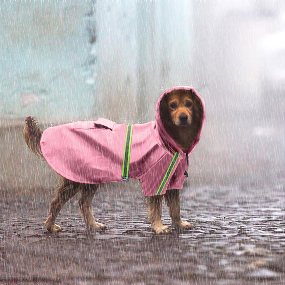Waterproof Reflective Dog Raincoat – Lightweight Pet Rain Jacket with Hood for Small to Large Dogs