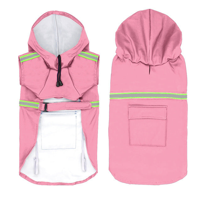 Waterproof Reflective Dog Raincoat – Lightweight Pet Rain Jacket with Hood for Small to Large Dogs