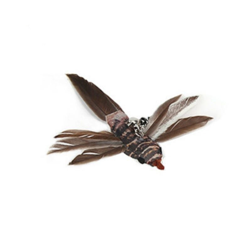 Steel Wire Feather Cat Teaser Toy – Long Rod Interactive Funny Wand for Cats
