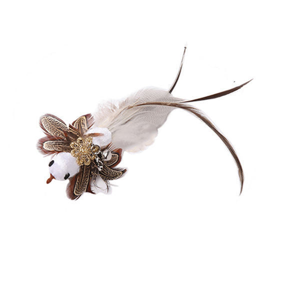 Steel Wire Feather Cat Teaser Toy – Long Rod Interactive Funny Wand for Cats