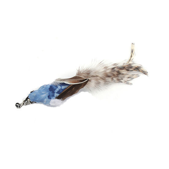 Steel Wire Feather Cat Teaser Toy – Long Rod Interactive Funny Wand for Cats