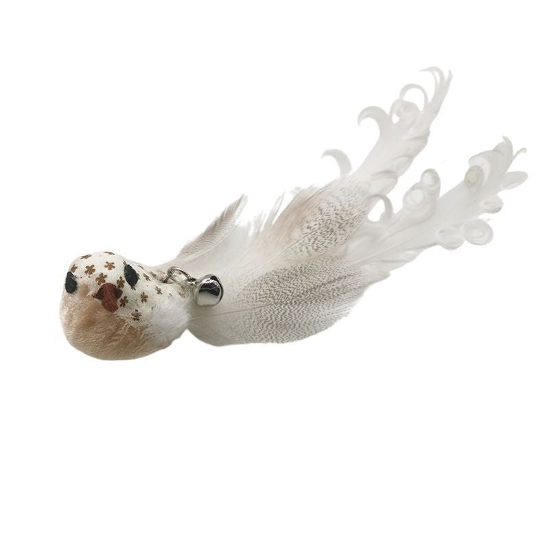 Steel Wire Feather Cat Teaser Toy – Long Rod Interactive Funny Wand for Cats